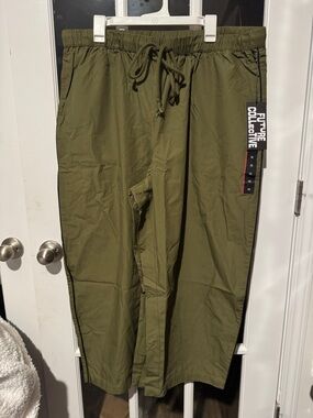 Size 1X Future Collective Olive Drawstring Pants